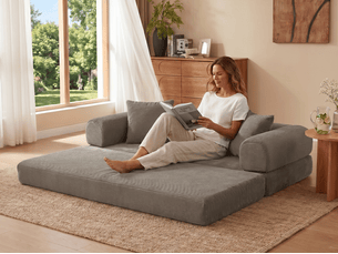 Kaleido se canapé modulable convertible | mousse à froid de qualité, tissu velours doux respirant, sans assemblage, salon | 195x89x59 cm