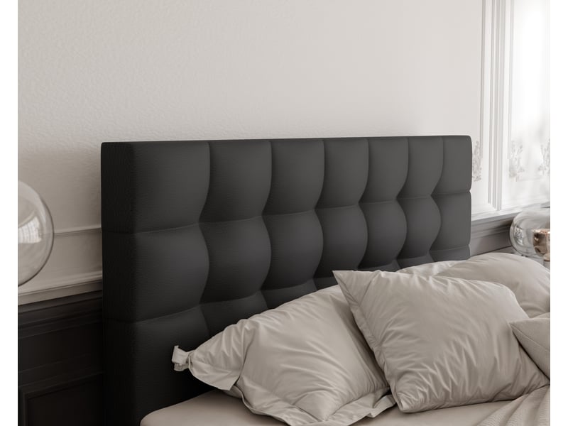  Lit adulte grand - 120x200 cm - matelas ressorts + surmatelas - coffre de rangement - éco-cuir résistant noir GRAND - Conforama D