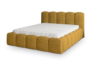 Lit coffre 200x200 cm <strong>MASSENO</strong> <strong></strong> coloris jaune