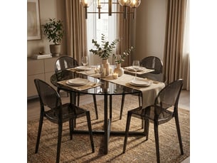 Lot de 4 chaises modernes en polycarbonate pour salle à manger pop