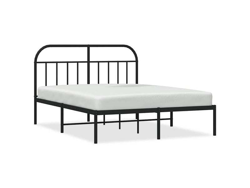  Lit double- lit adulte -  cadre de lit métal sans matelas avec tête de lit noir 135x190cm  - Conforama A