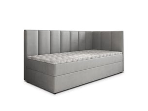 Lit avec rangement 100x200 cm <strong>MASSENO</strong>  <strong></strong> coloris gris