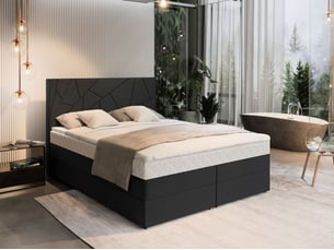 Lit avec rangement 160x200 cm <strong>MASSENO</strong>  <strong></strong> coloris noir