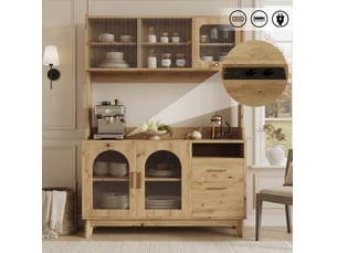 Buffet 5 porte(s)  1 tiroir(s) <strong>WISHDOR</strong> <strong></strong> - 120 cm coloris bois clair 