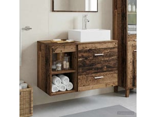 Ensemble de mobilier de salle de bain 2 pcs bois ancien shl7323
