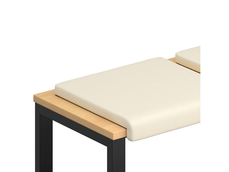  Lot de 4 coussins de banc, coussins d'assise, coussins pour chaisecanapé velours texturé crème profondeur 35 cm cf52621  - Conforama A