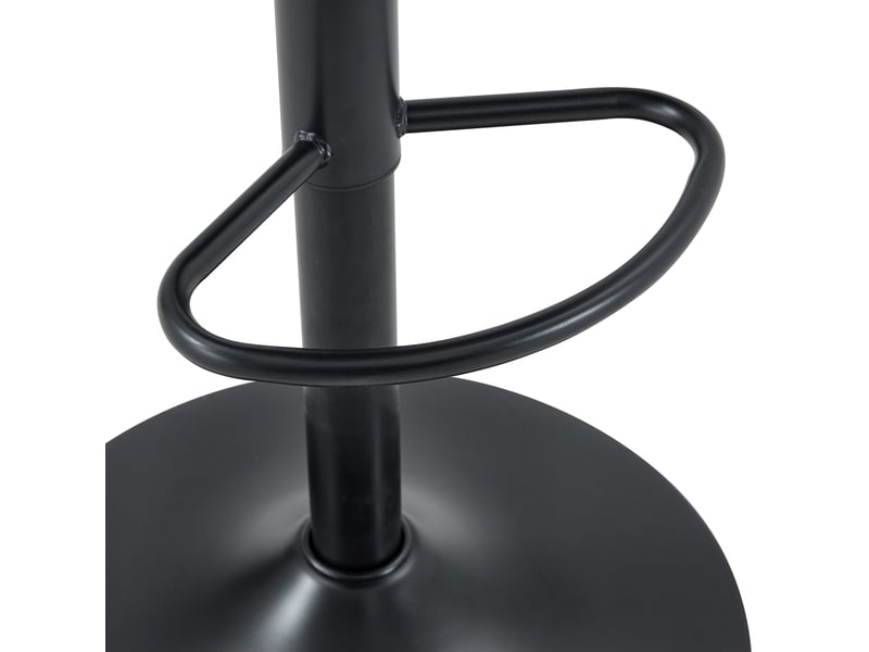  Tabouret de bar pivotant avec hauteur réglable, dossier ergonomique et repose-pieds en pu noir  - Conforama E