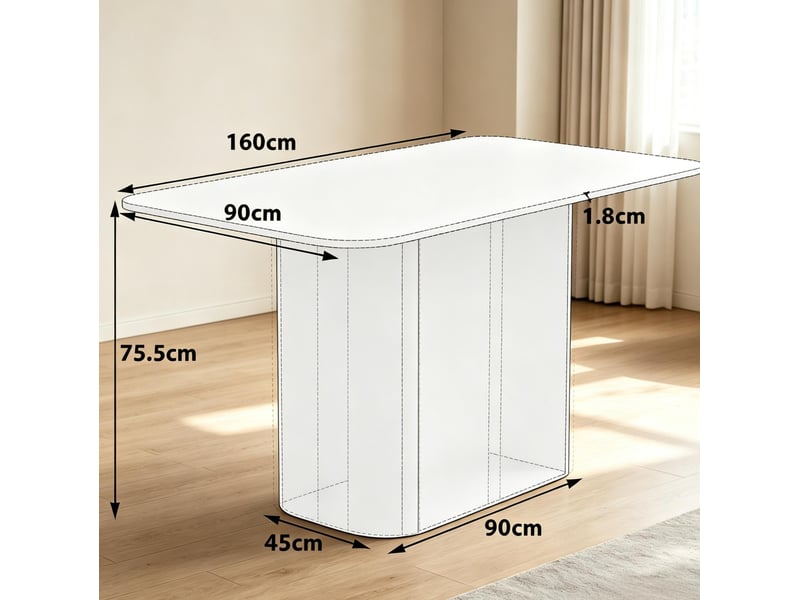 Table à manger 160x90 cm mdf aspect bois evryae - Conforama E