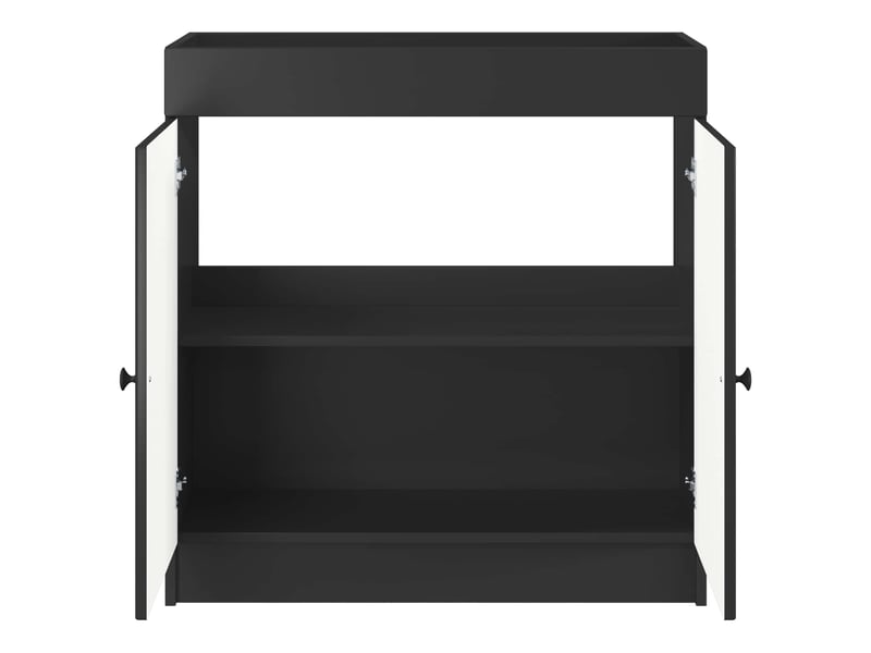  Armoire sous évier de salle de bain, meuble de rangement noir 78.5x37.5x81 cm shl9259  - Conforama D