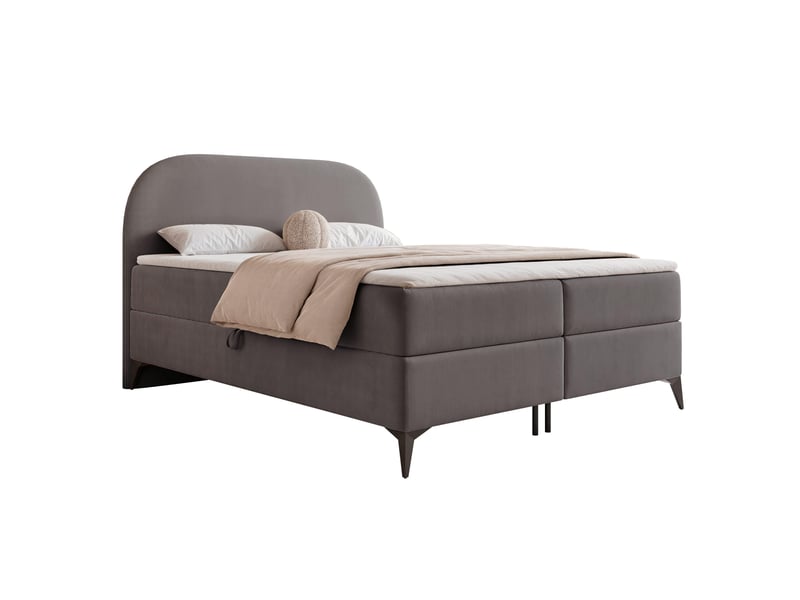 Lit coffre noelia - 140x200 cm - avec matelas - velours élégant brillant - gris foncé NOELIA - Conforama A