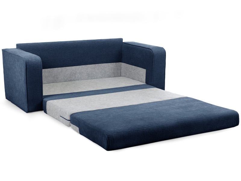  Bobochic canapé droit convertible déplimousse come tissu texturé bleu foncé COME - Conforama D