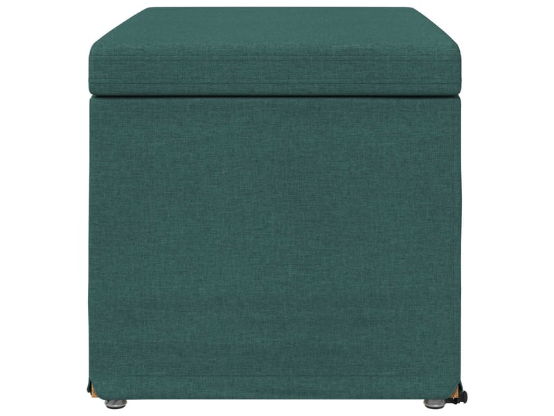  Tabouret bas, ottoman vert foncé 61x41x40 cm tissu et bois stratifié  - Conforama E