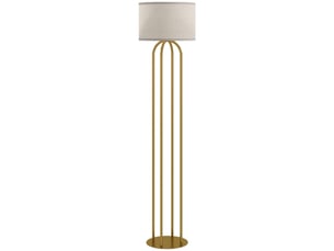 Lampadaire moderne pour salon avec abat-jour en lin et interrupteur au pied