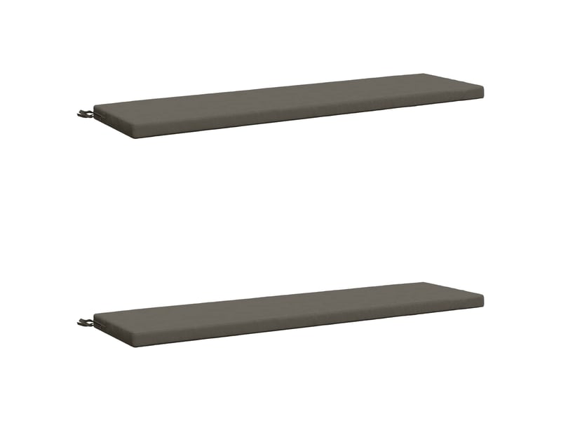  Lot de 2 coussins de banc, coussins d'assise soest 100 % polyester gris cf57232  - Conforama A