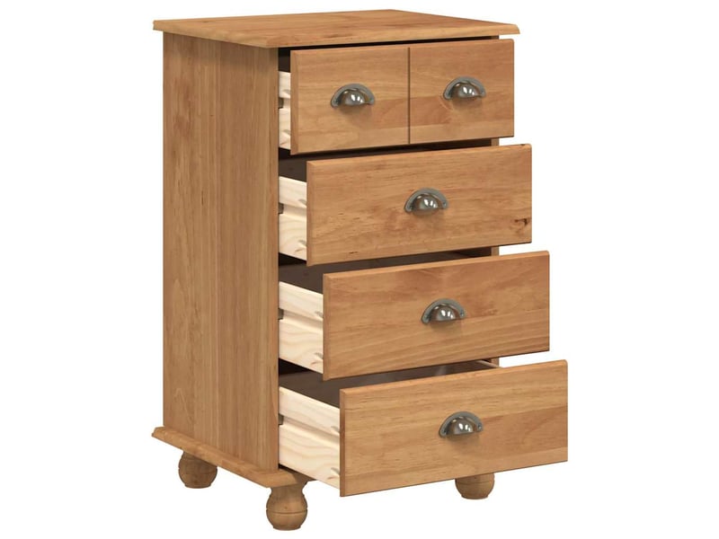 Commode chambre adulte, armoire à tiroirs 5-tiroir askim marron 48,5x40x79 cm - Conforama D