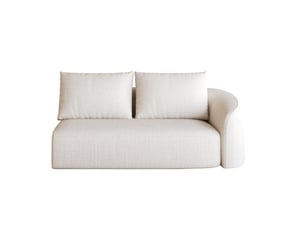 Canapé d'angle compressé droit fixe STILVORA 2 places Tissu Blanc