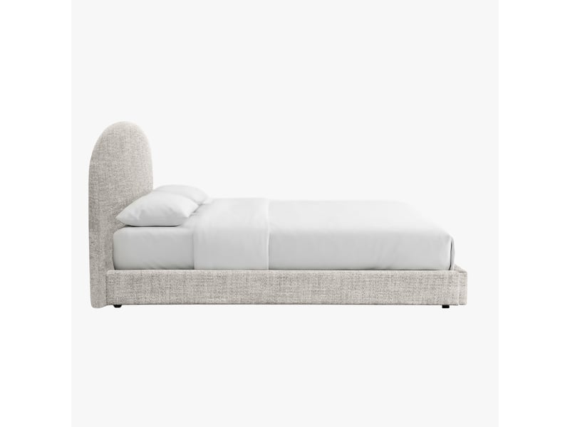  Lit double en tissu beige 140x190 cm  - Conforama E