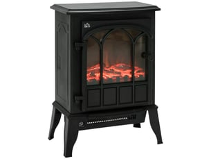 Cheminée électrique, flammes led, 10002000 w, température et luminosité réglables, métal, 39 x 23 x 56,5 cm