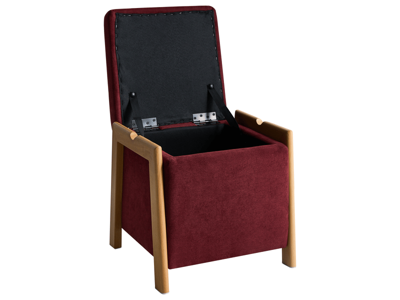 Pouf de rangement edland tissu 45 cm 43 cm rouge bordeaux  - Conforama D