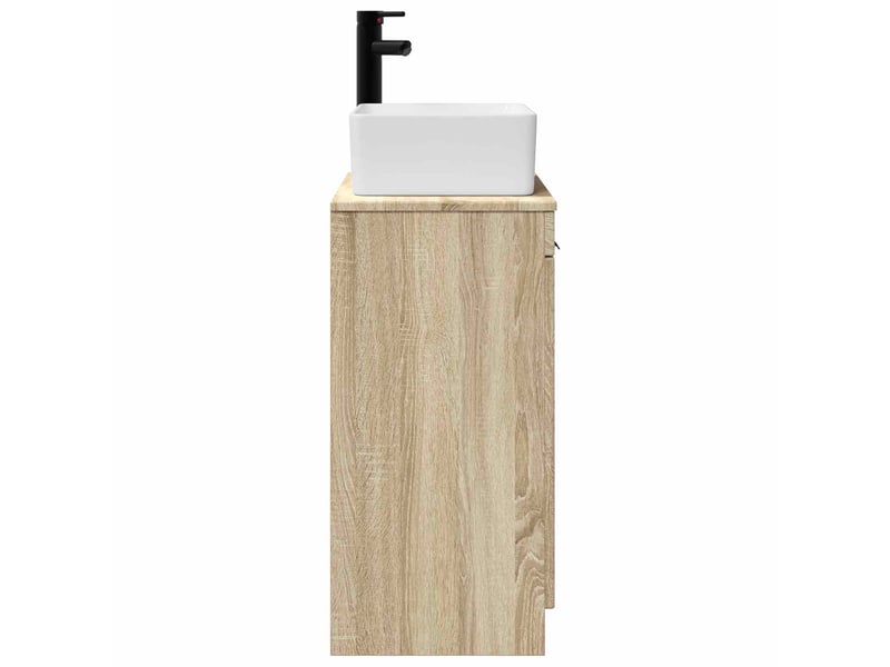 Meuble salle de bain avec évier, meuble de rangement chêne sonoma 54x35x83 cm shl5411 - Conforama E