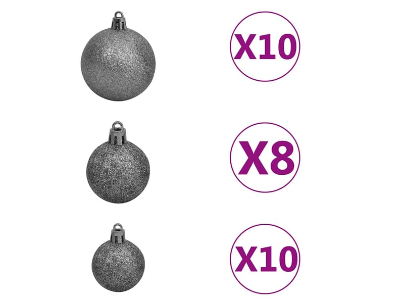 Sapin de noël, arbre de noël artificiel pré-éclairéboules pommes de pin 210cm cf61684 - Conforama E