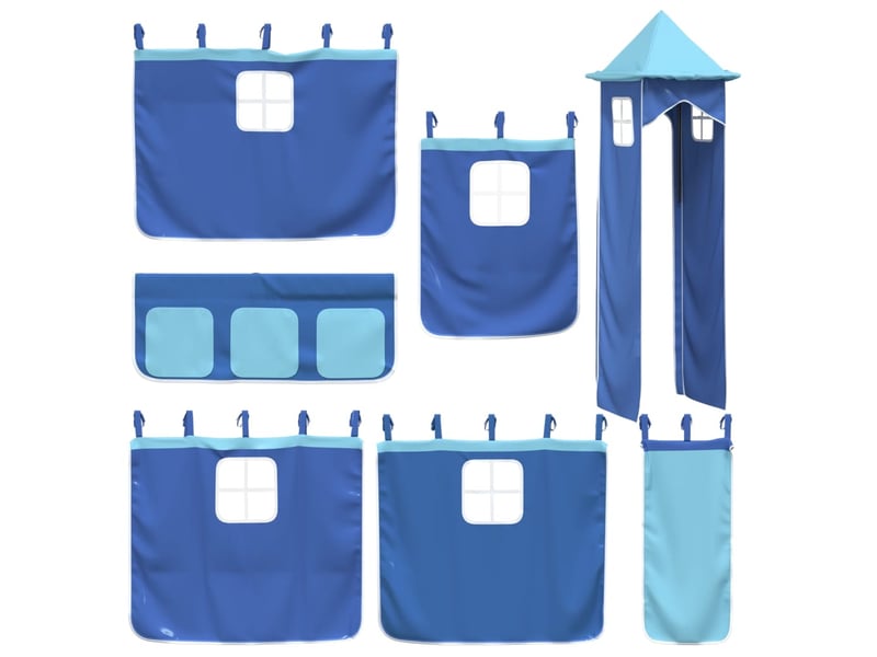  Rideaux pour lit mezzanine avec tour bleu polyester cf44929  - Conforama C