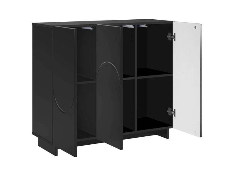 Buffet - bahut - meuble de rangement noir 85,5 x 31 x 75 cm bois d'ingénierie - Conforama C