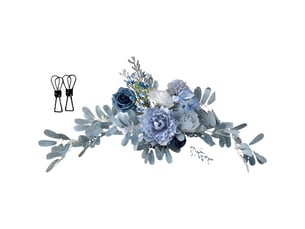 Fleur artificielle swag faux arc de mariage signe de bienvenue décoration florale avec pinces pour décor de fond de réception de fête bleu