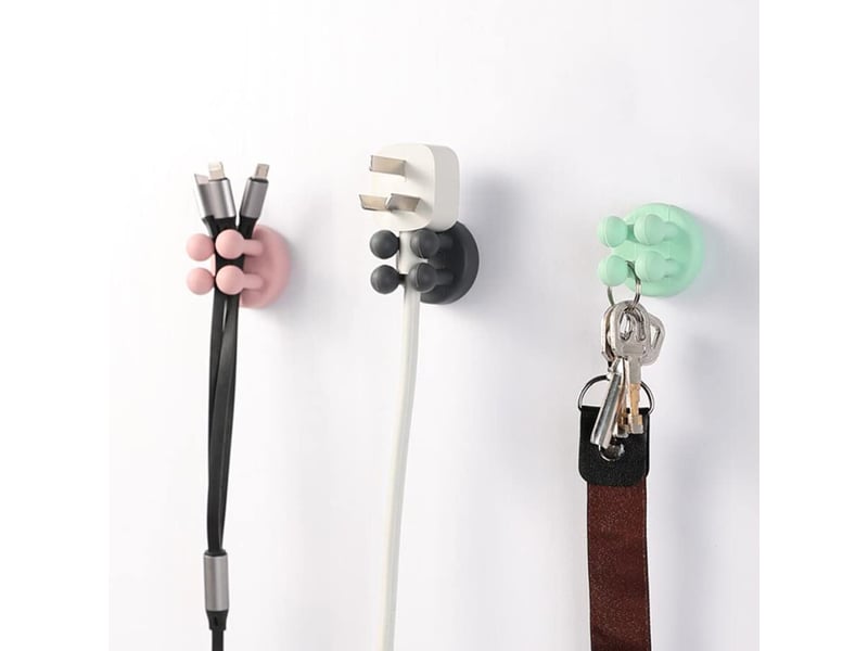  Lot de 4 crochets adhésifs blancs, porte- sans perçage, support pour brosse à dents, de pour femme, (blanc  - Conforama D