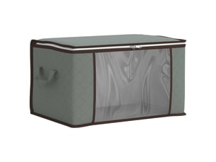 Boîte de rangement avec fenêtre latérale transparente gris shl37374