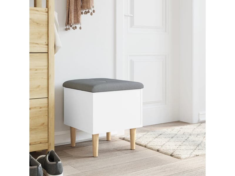  Banc chambre, banc de rangement blanc 42x42x46 cm bois d'ingénierie  - Conforama C