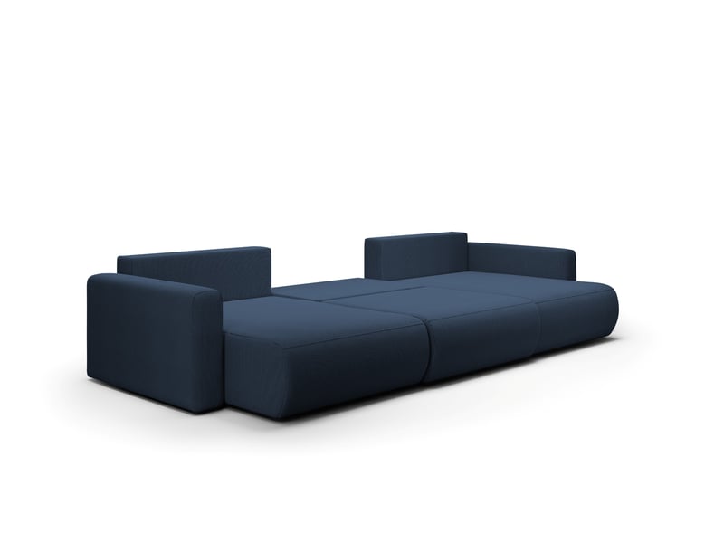 Canapé d'angle convertible 5 places welly u bleu - Conforama C