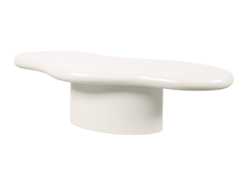  Table basse ovale en béton brossé blanc plateau asymétrique zeline CT2501-OVA-BLA - Conforama D