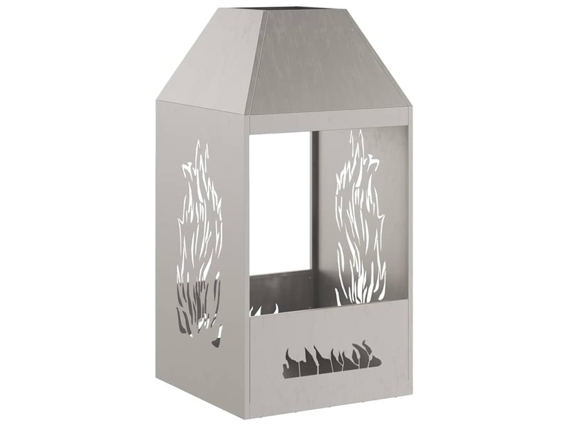  Brasero exterieur, foyer camping rouillé 50x50x100 cm acier patiné shl58530  - Conforama E