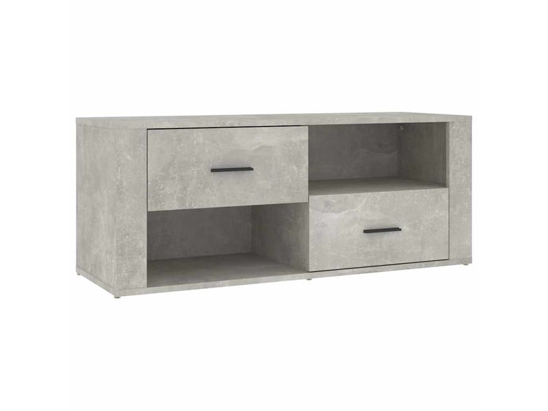  Meuble tv - banc tv - meuble de rangement gris béton 100x35x40 cm bois d'ingénierie  - Conforama A