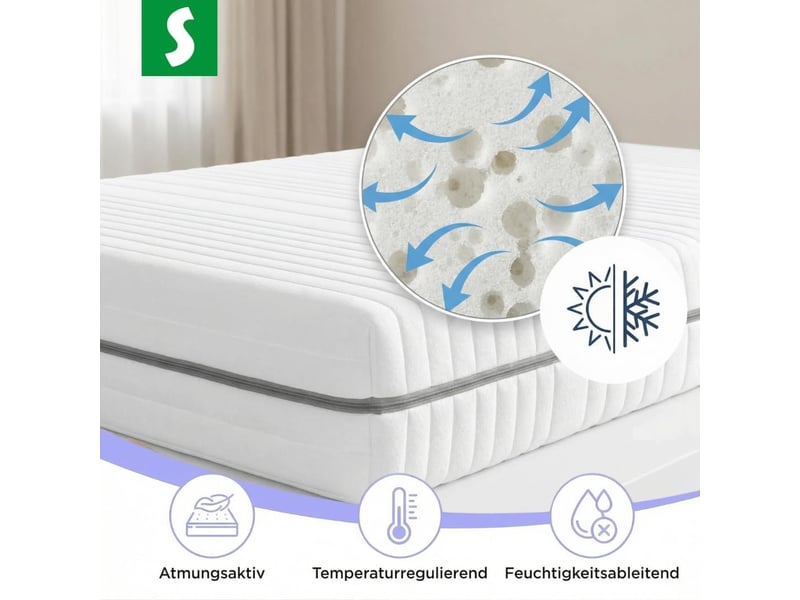  Matelas en mousse froide 160x200 cm – 25 cm d'épaisseur – 7 zones – h2 h3  - Conforama E