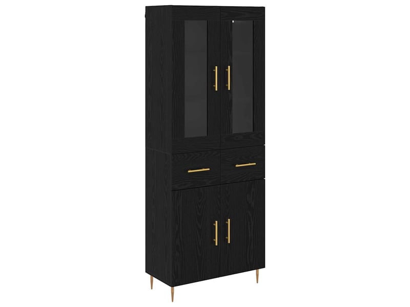  Buffet - haut armoire 2 pc chêne noir 69,5 x 34 x 180 cm  - Conforama A