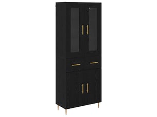 Buffet - haut armoire 2 pc chêne noir 69,5 x 34 x 180 cm