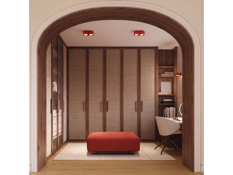  Plafonnier ovio 2 rouge gx53 aluminium moderne 8x24.5x12cm SL.3383 - Conforama B