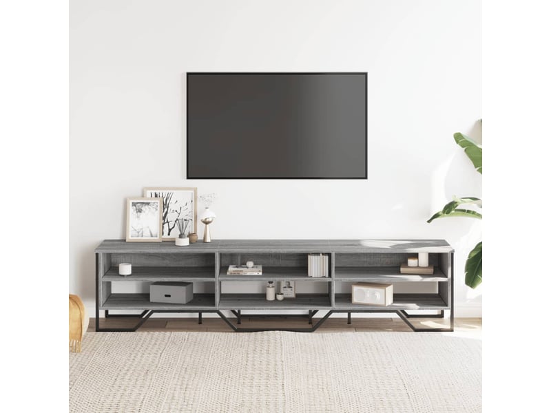  Meuble tv - banc tv - meuble de rangement sonoma gris 180x34x41 cm bois d'ingénierie  - Conforama C