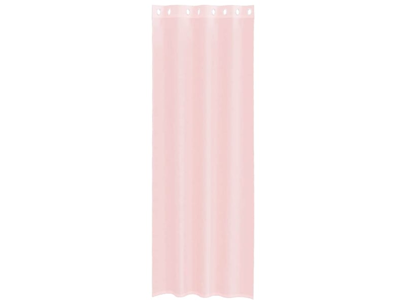  Lot de 2 rideaux en voile, voilages avec œillets rose clair 140x300 cm cf44406  - Conforama D