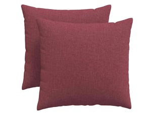 Lot de 2 coussins de canapé, coussins décoratifs tissu bordeaux 50 x 50 cm cf58799
