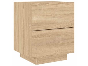 Table de chevet - cabinet de chevet - table de nuit avec lumières led chêne sonoma