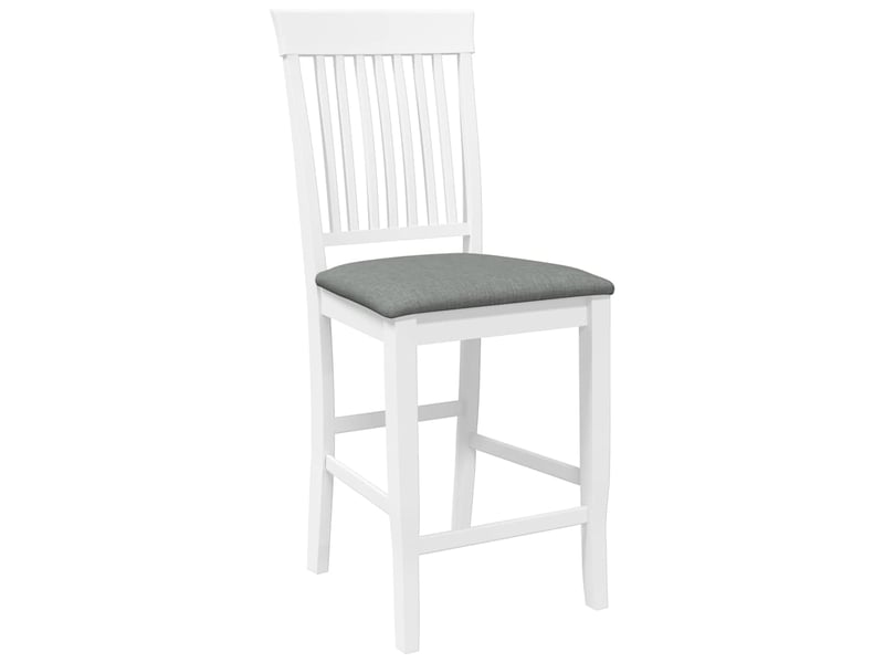  Lot de 2 tabouret de bar avec coussins en bois massif blanc et caoutchouc shl68451  - Conforama D