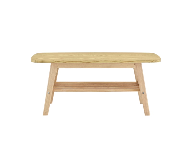  Table basse 100x48x42 cm en bois clair à double niveau  - Conforama A