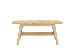 Table basse 100x48x42 cm en bois clair à double niveau