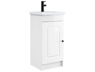Meuble de salle de bain avec évier blanc brillant shl8203