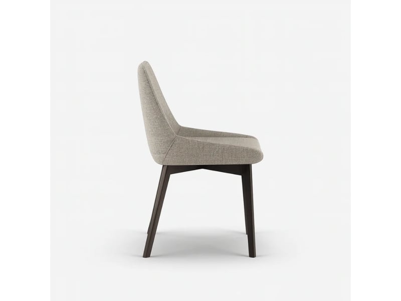  Lot de 4 chaises de salle à manger rembourrées en tissu erythea - beige  - Conforama E