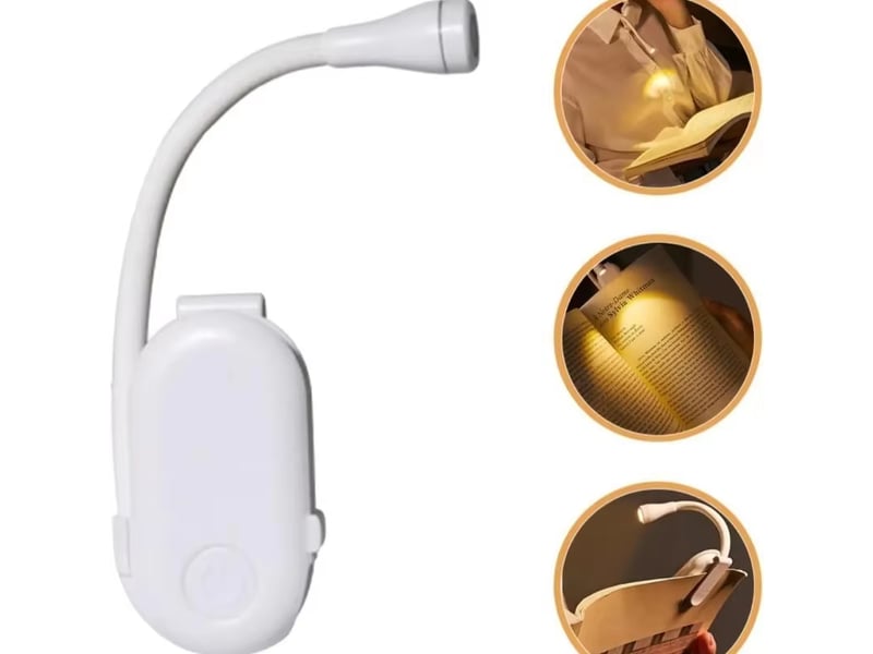 Lampe de lecture à clipser led rechargeable usb, mini lampe portable pour chevet, bureau et étudiants - Conforama A