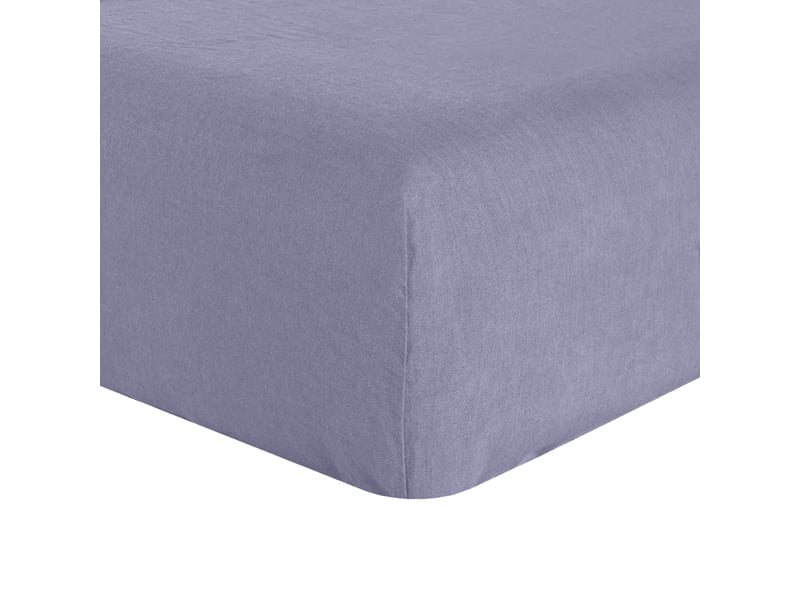  Drap housse 180x200 +30 cm en lin français - lin lavé mineral PD16441 - Conforama A